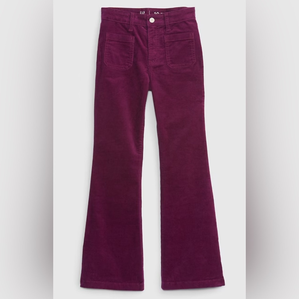 Plum Corduroy Flare Pants